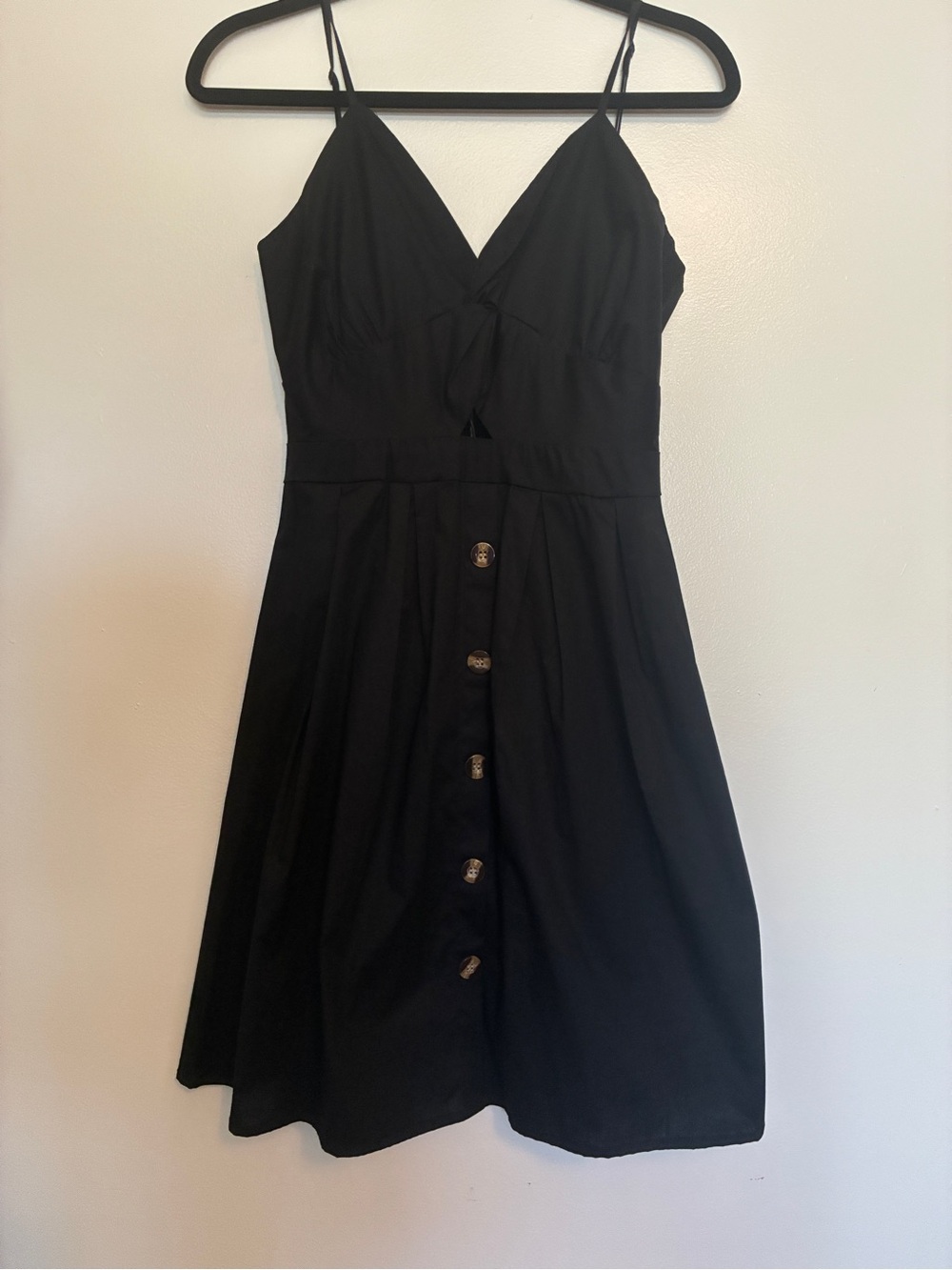 Charlotte Russe Black Button-Front Mini Dress
